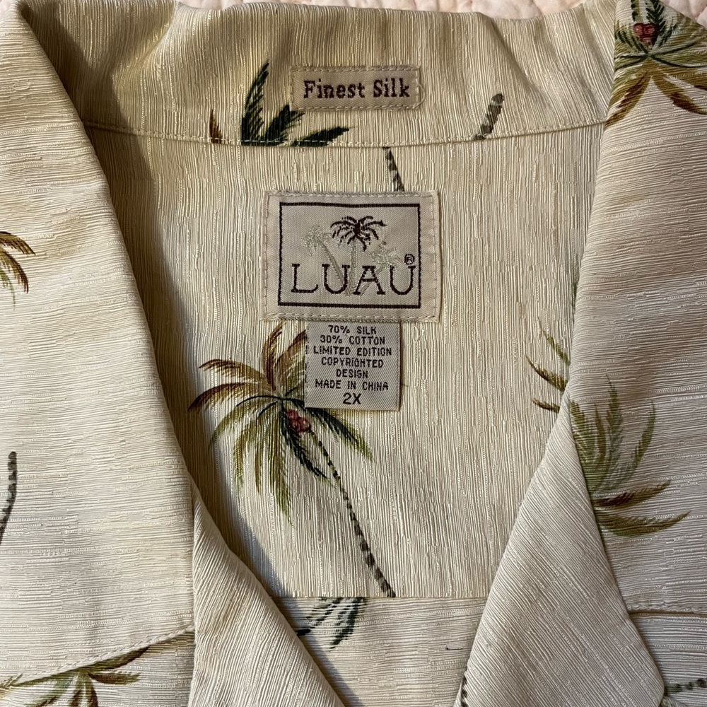 Beautiful silk/cotton men’s Hawaiian shirt; XXL